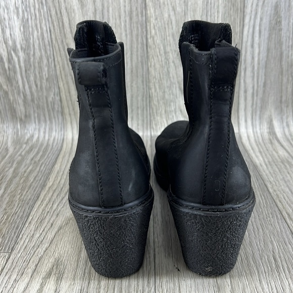 Timberland Amston Chelsea Pull On Leather Black Wedge Boots Women - Picture 6 of 10